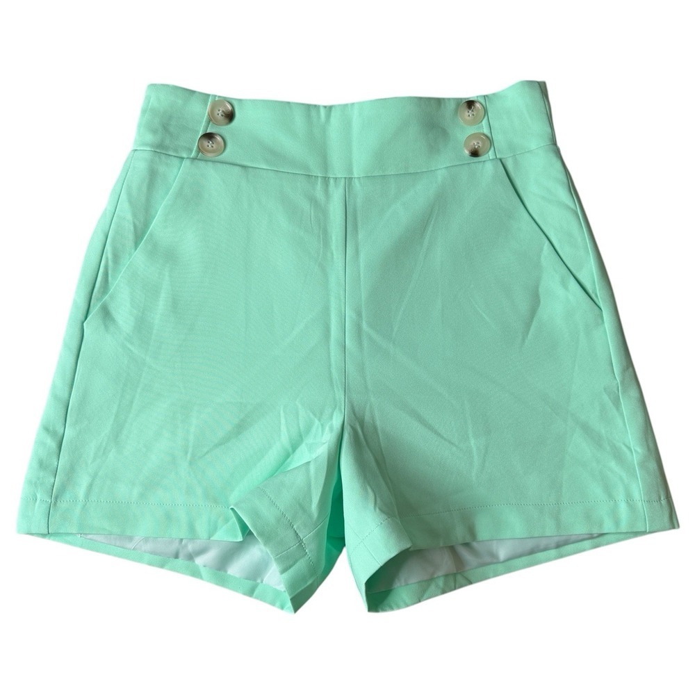 NWT WALTER BAKER Molly High Waist Twill Shorts Light‎ Mint Greenin Size 6 Small